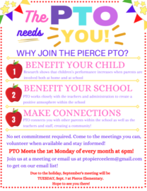 Featured image of article: Pierce School PTO wants you!